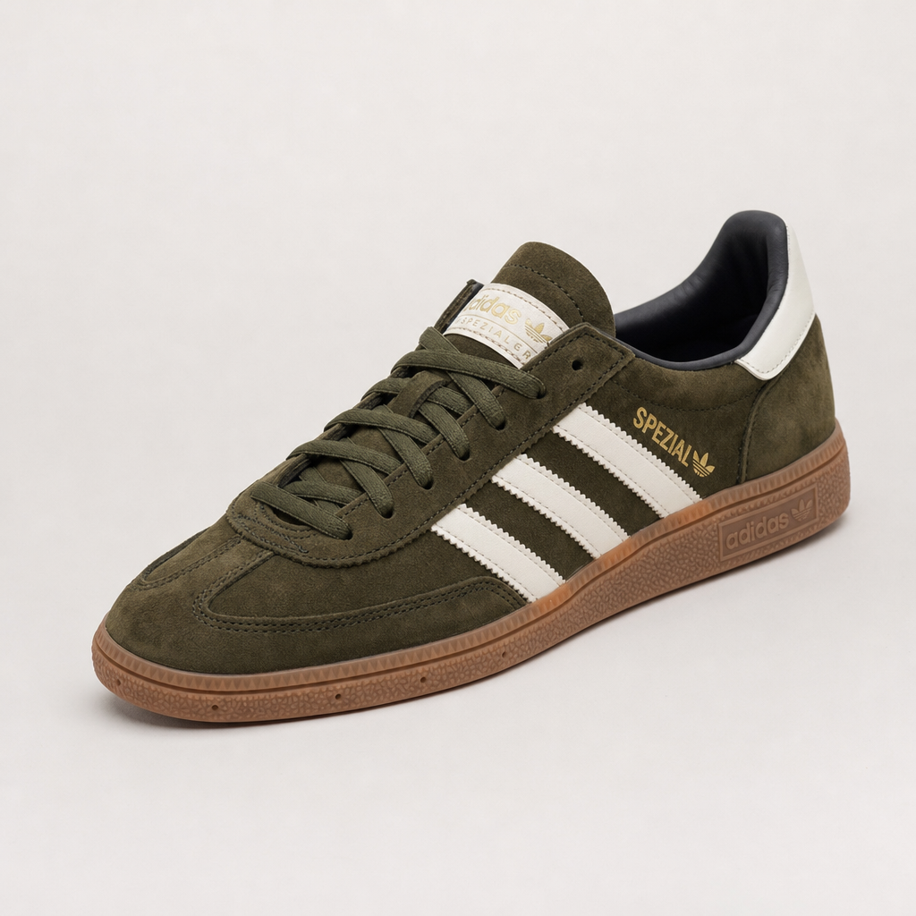 Adidas Handball Spezial - Olive / White – преден кос приказ