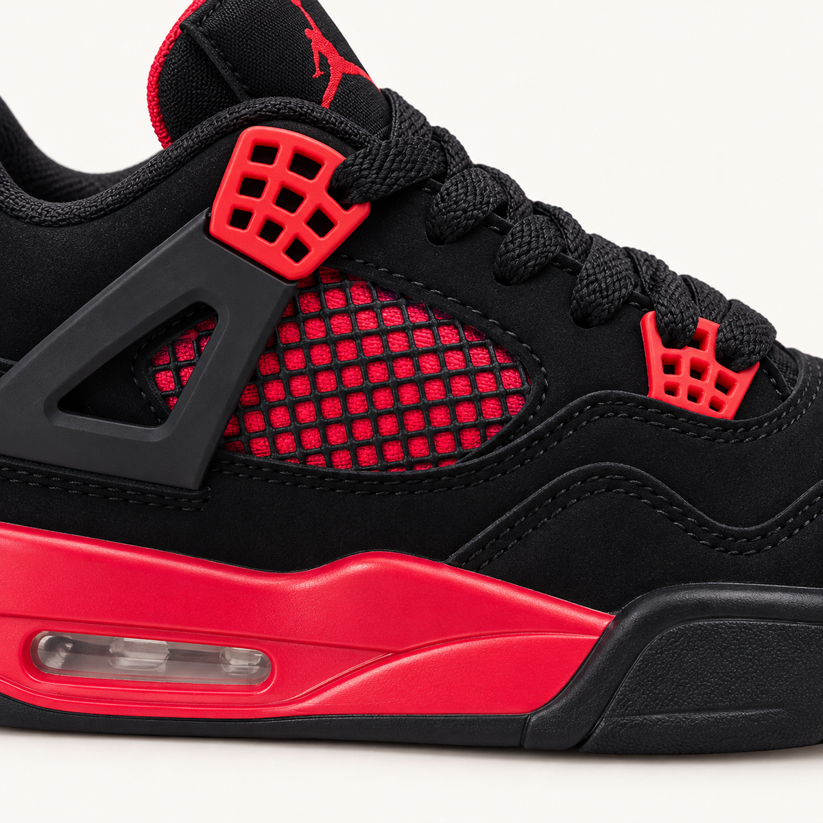 Air Jordan 4 Kids - Black / Red — детали