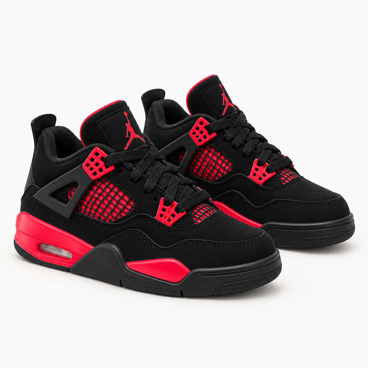 Air Jordan 4 Kids - Black / Red — студиски пар