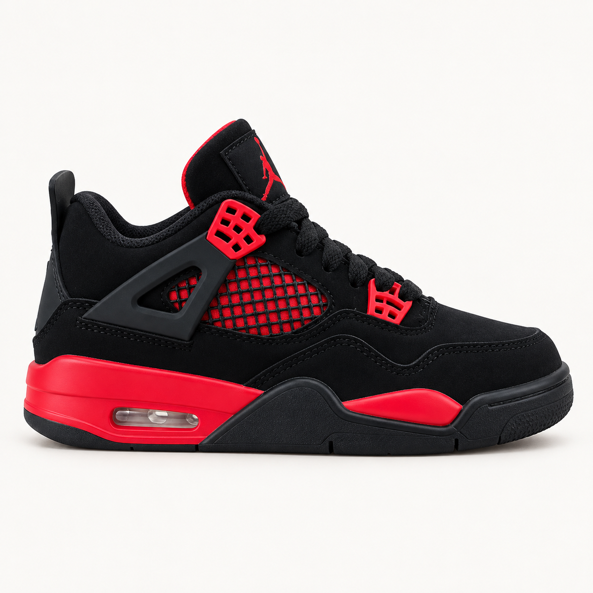 Air Jordan 4 Kids - Black / Red — страничен поглед