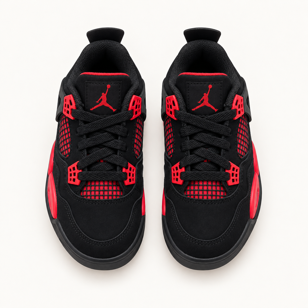 Air Jordan 4 Kids - Black / Red — пар одозгора
