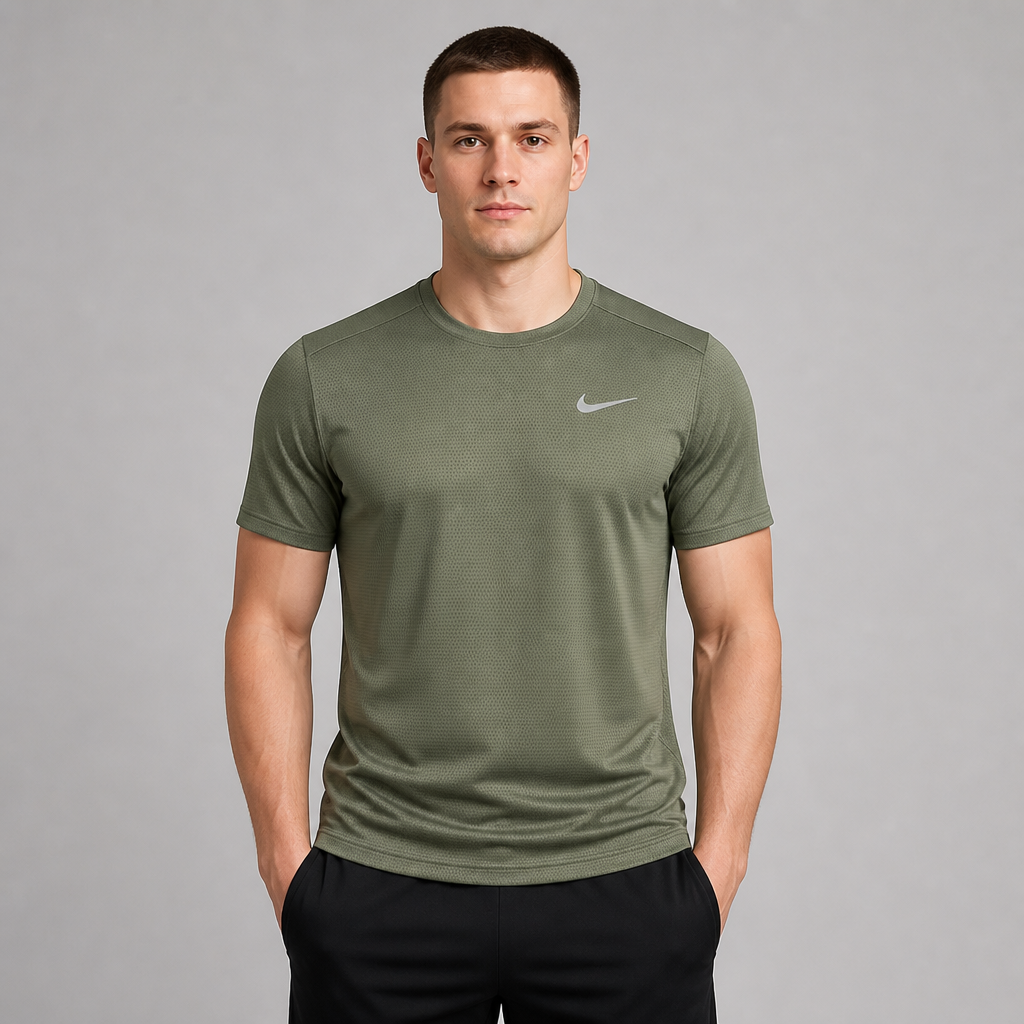 Nike Dri-FIT Miler Medium Olive - предна страна на модел