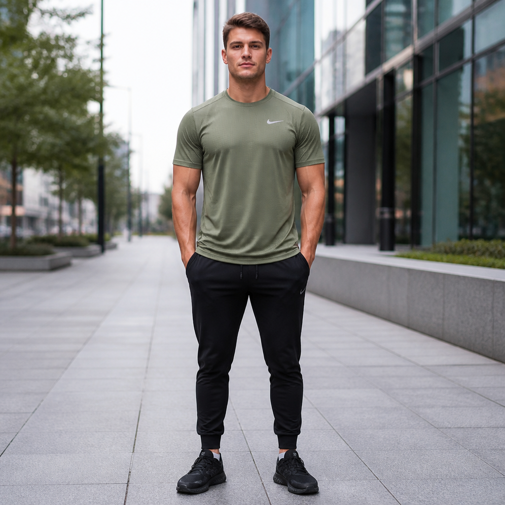 Nike Dri-FIT Miler Medium Olive - lifestyle во град