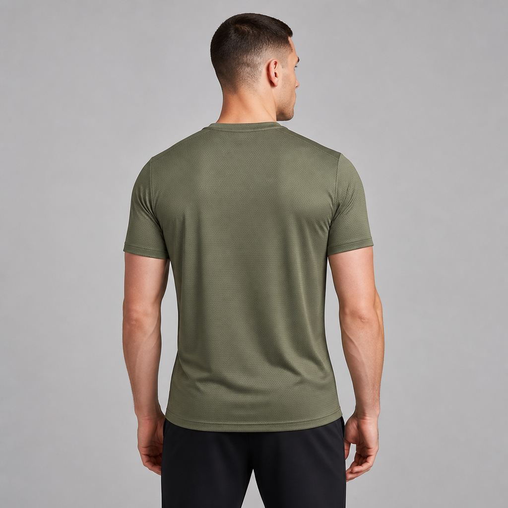 Nike Dri-FIT Miler Medium Olive - задна страна на модел