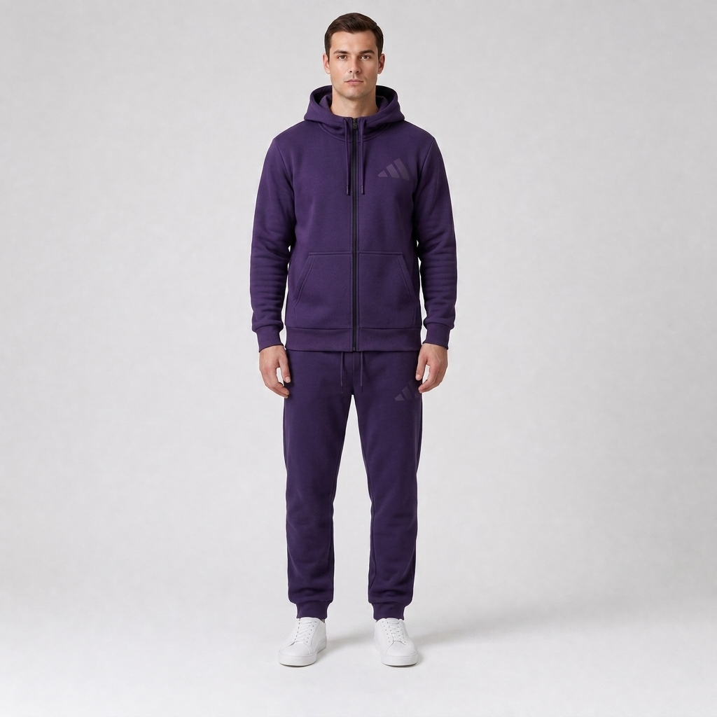 Adidas машки комплет тренерка виолетова - напред