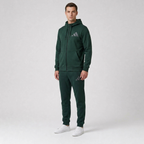 Adidas машки комплет тренерка темно зелена - три четвртини