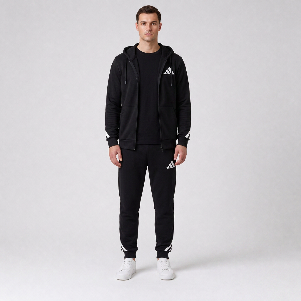 Adidas машки комплет тренерка црна - напред