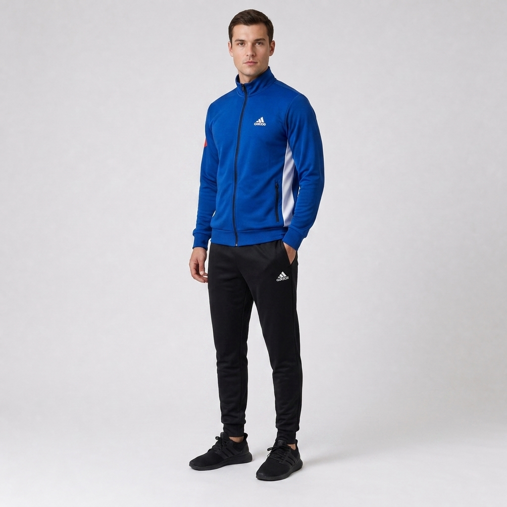 Adidas машки комплет тренерка сина - три четвртини