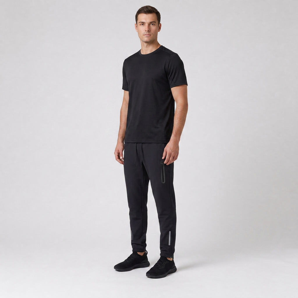 Nike машки долни тренерки црни - три четвртини