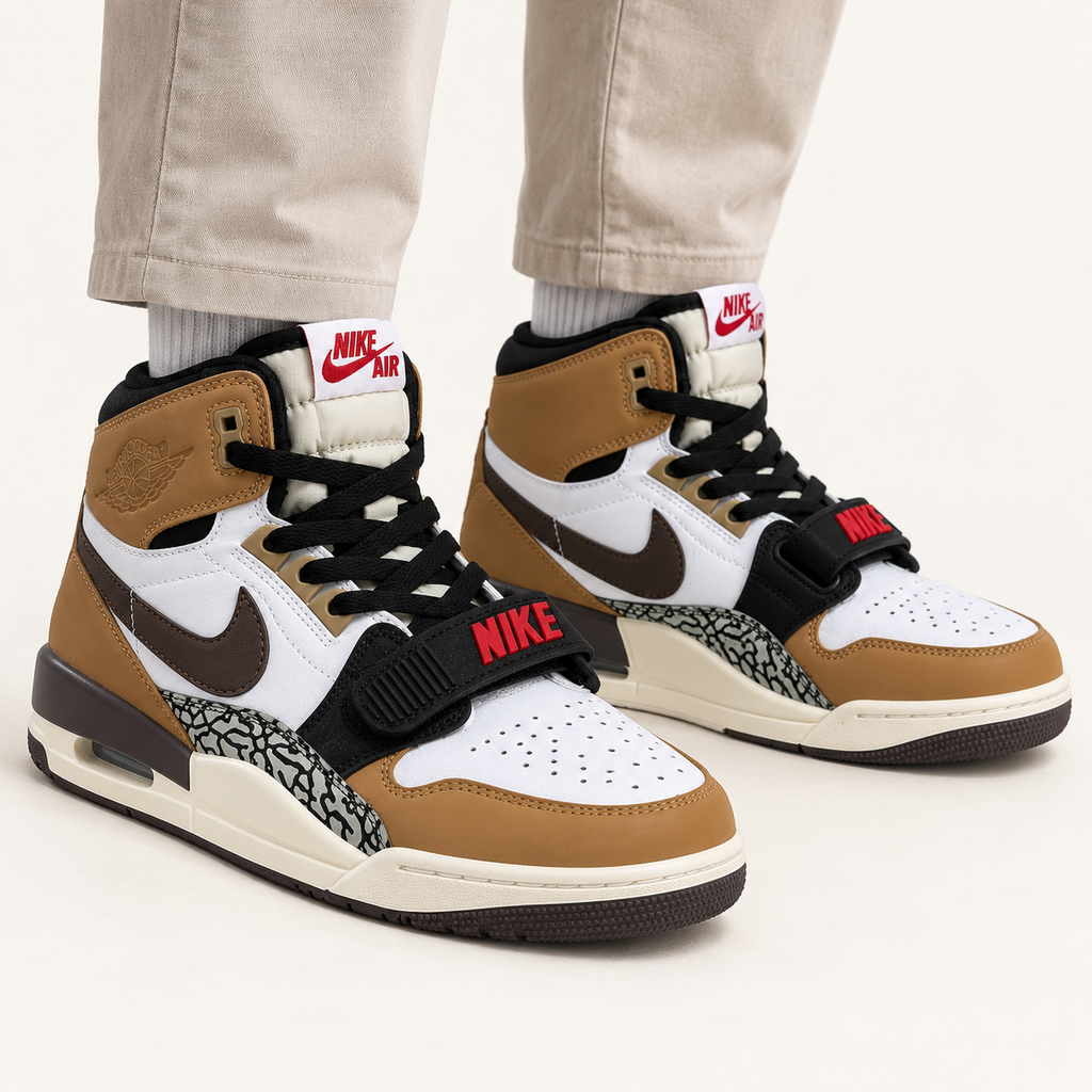 Jordan Legacy 312 High - White / Tan — на нозе