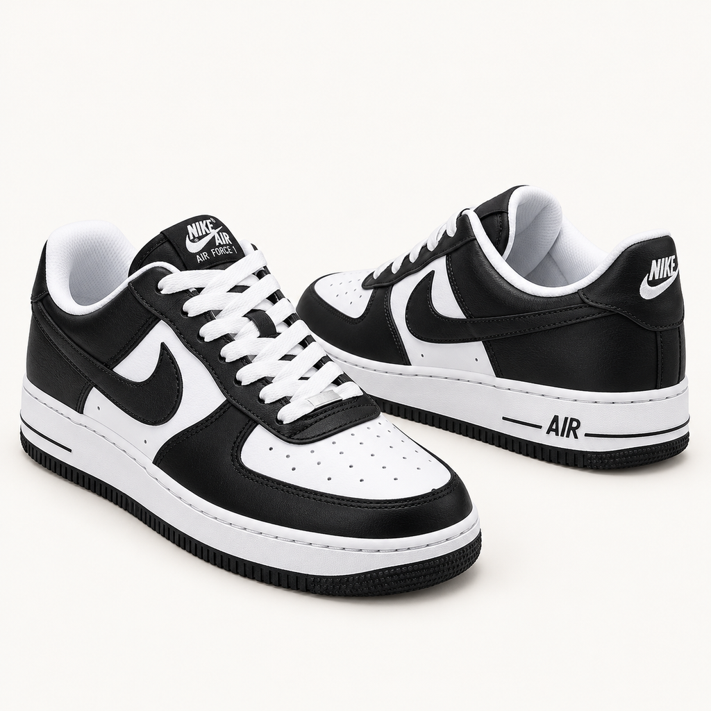Nike Air Force 1 - Black / White — пар во студио