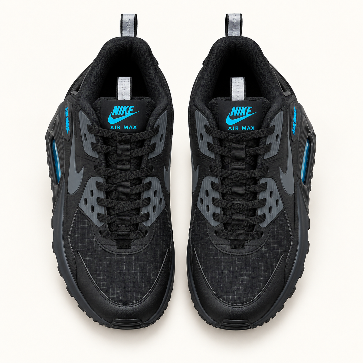 Nike Air Max 90 Drift - Black / Blue — поглед одозгора