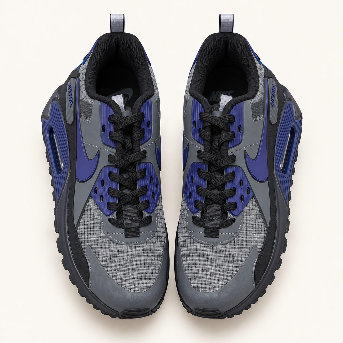 Nike Air Max 90 Drift - Grey / Indigo — поглед одозгора
