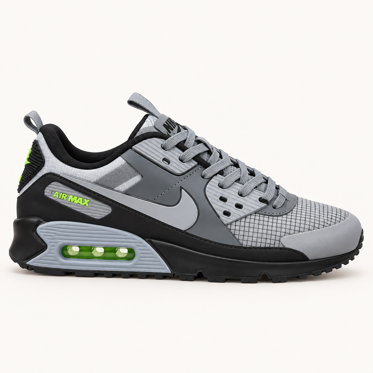 Nike Air Max 90 Drift - Grey / Volt — страничен профил