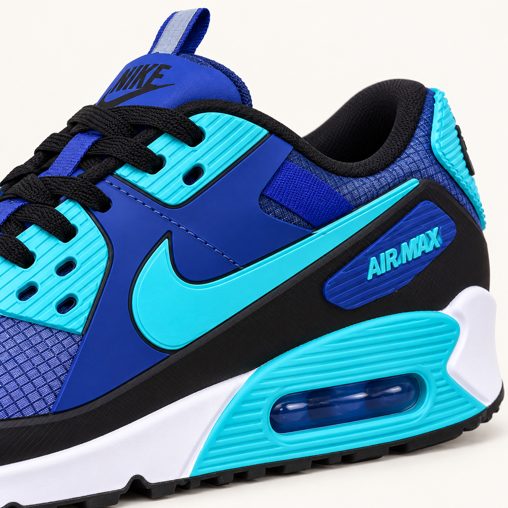 Nike Air Max 90 Drift - Royal / Turquoise — детал на петицата