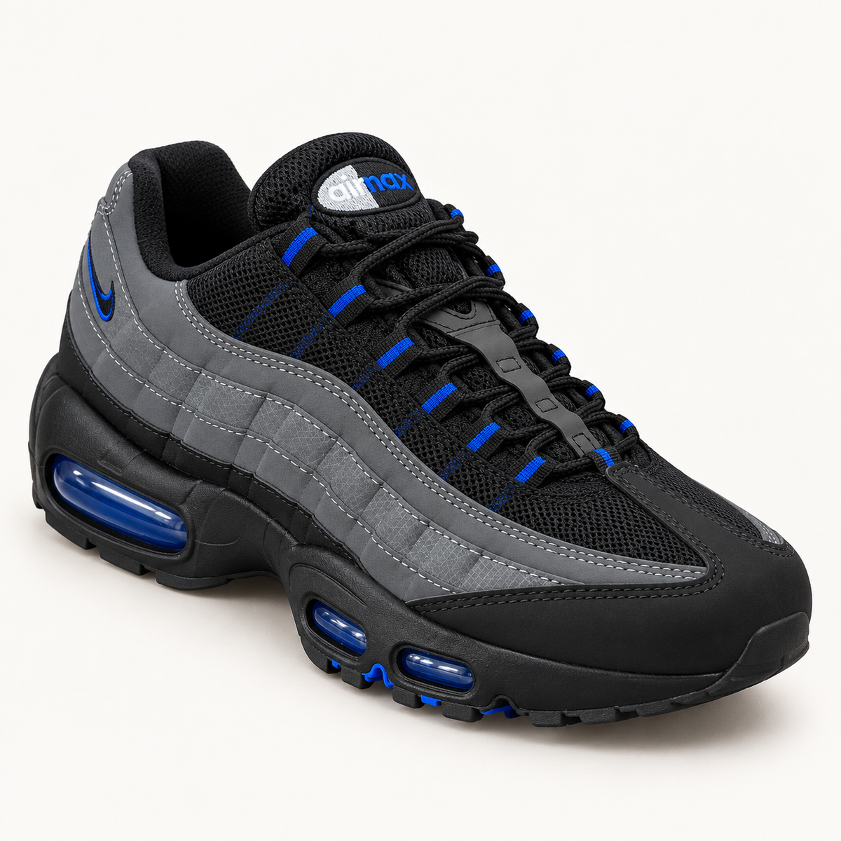 Nike Air Max 95 - Black / Grey / Blue — преден агол