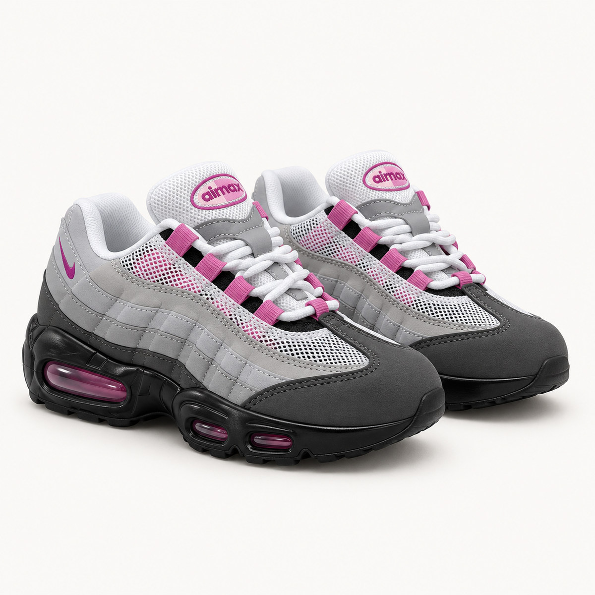 Nike Air Max 95 Kids - Grey / Pink — студиски пар