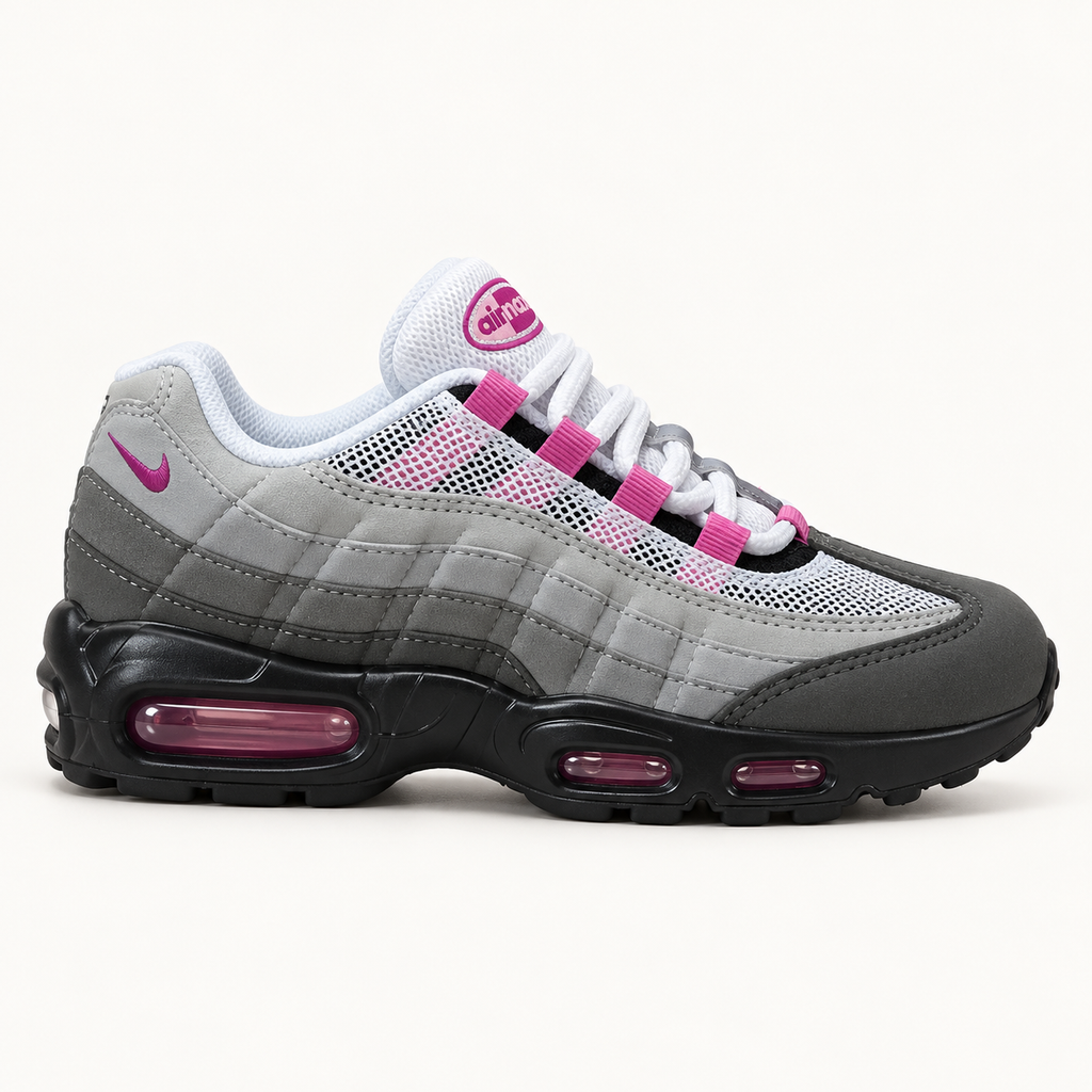 Nike Air Max 95 Kids - Grey / Pink — страничен поглед