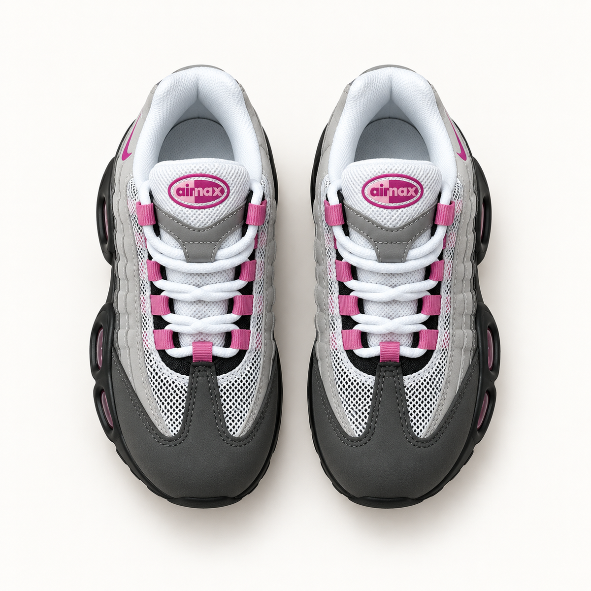 Nike Air Max 95 Kids - Grey / Pink — пар одозгора