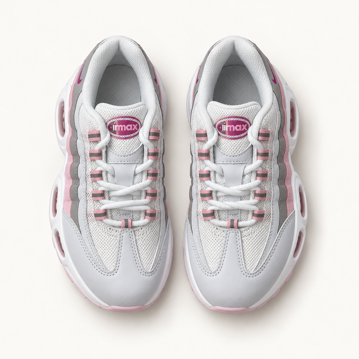 Nike Air Max 95 Kids - White / Pink — пар одозгора