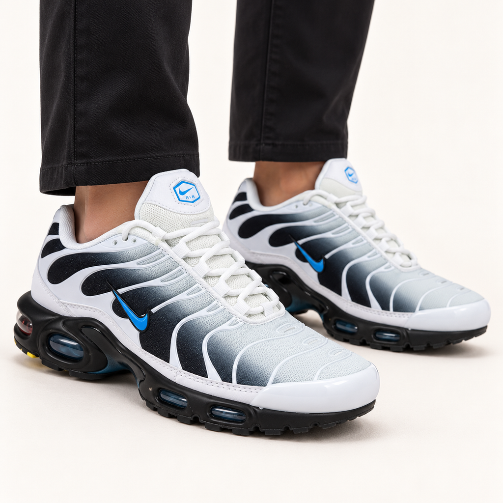 Nike Air Max Plus (TN) - White / Ice Blue — на нозе