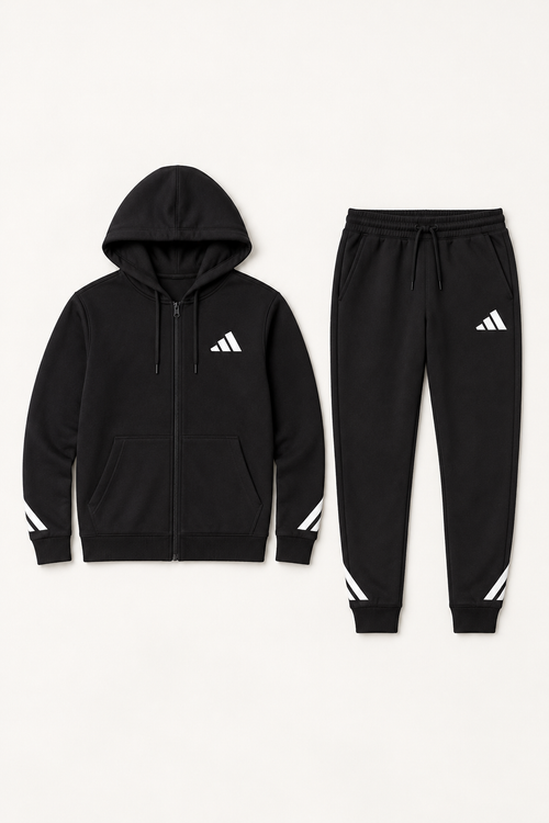Adidas Accent Zip - Men Black/White — студиски приказ на производот