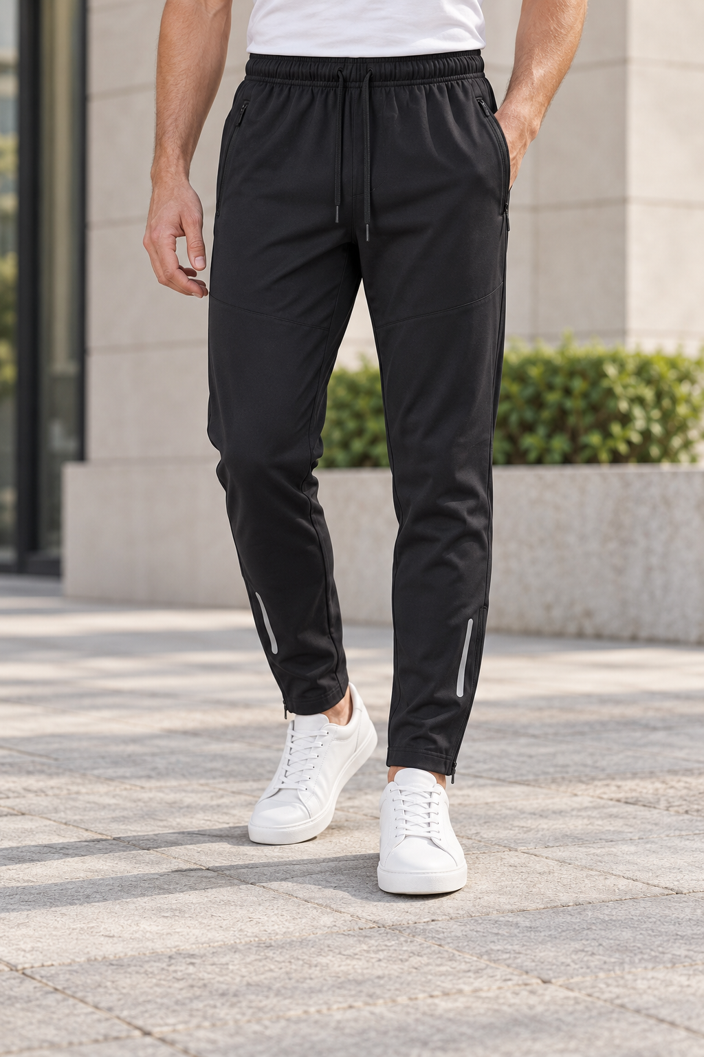 Nike Track Pants - Black — изглед на модел во градска сцена